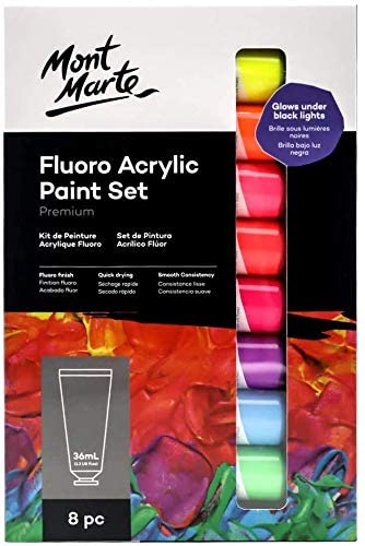 Fluoreszierende Acrylfarben - 8x36 ml Tuben