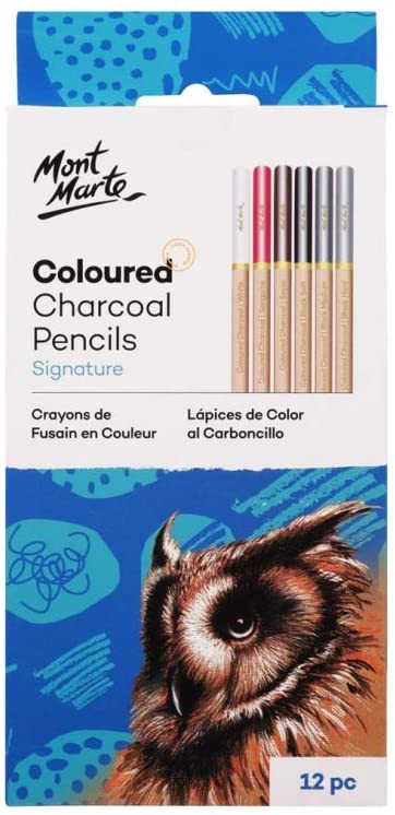 Farbiges Kohlestifte Set - 12 Stück in verschiedenen Farben