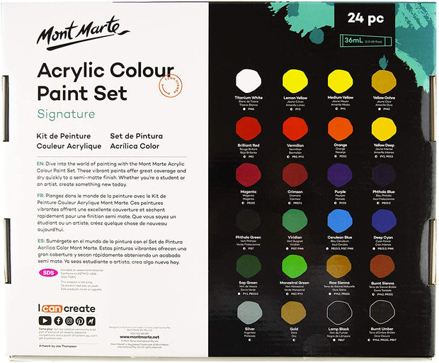 Premium Acrylfarben Set - 24x36ml Tuben